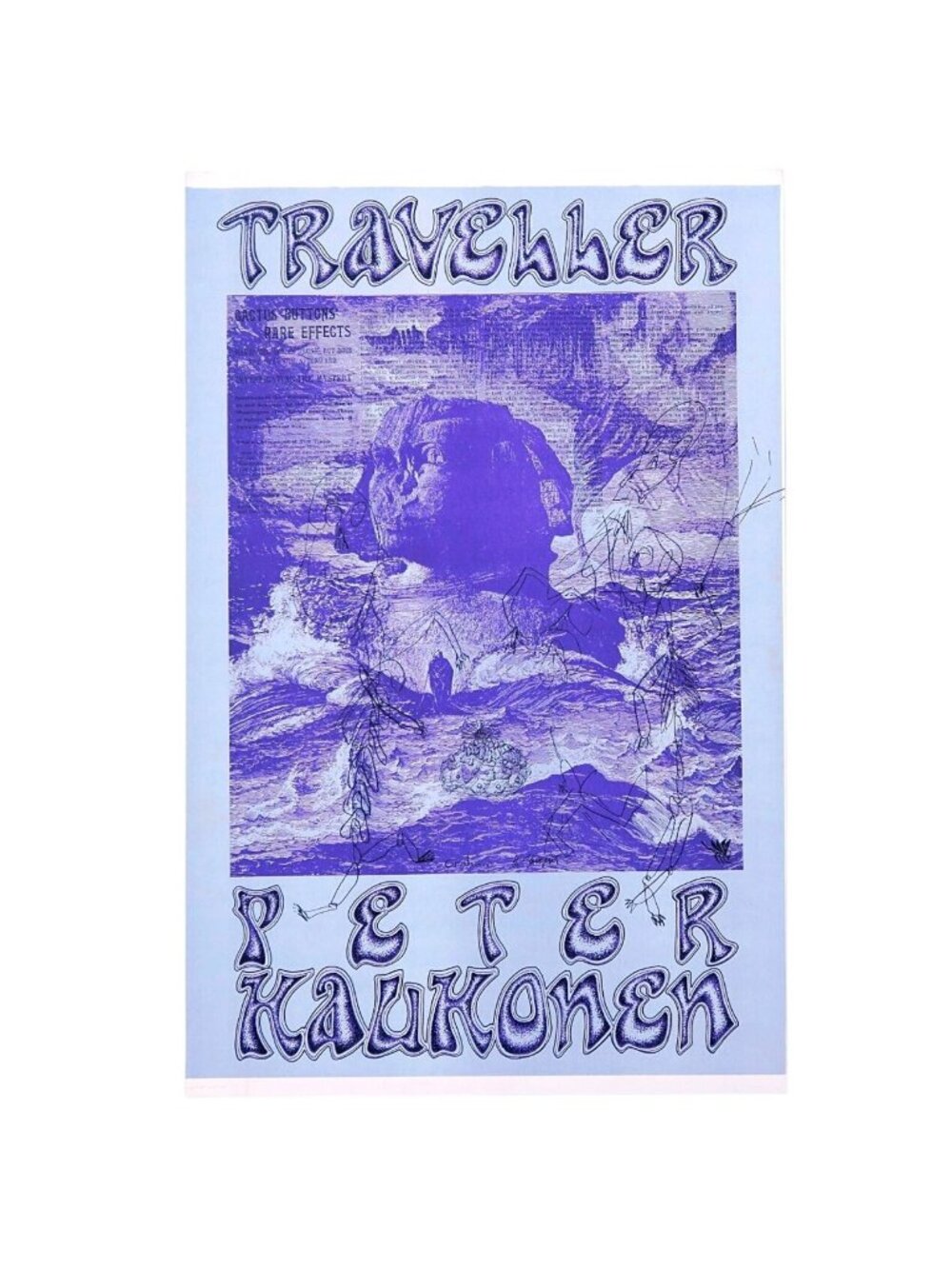 Peter Kaukonen Traveller Poster 1980s Psychedelic Art by Graham & Sargent